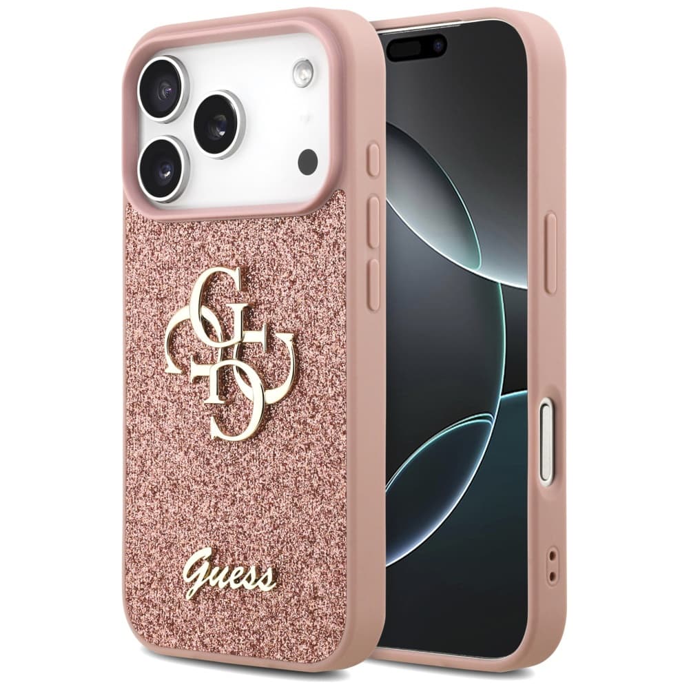 Guess Fixed Glitter Big 4G GUHCP17LHG4SGP iPhone 17 Pro růžová - náhled 1