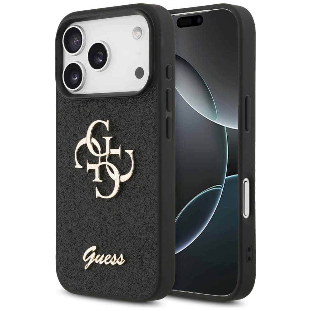 Guess Fixed Glitter Big 4G pouzdro iPhone 17 Pro Max černé - náhled 1