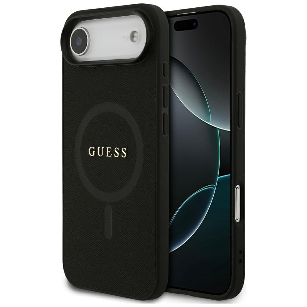 Guess Saffiano Classic Logo MagSafe pouzdro iPhone 17 Air černé - náhled 1
