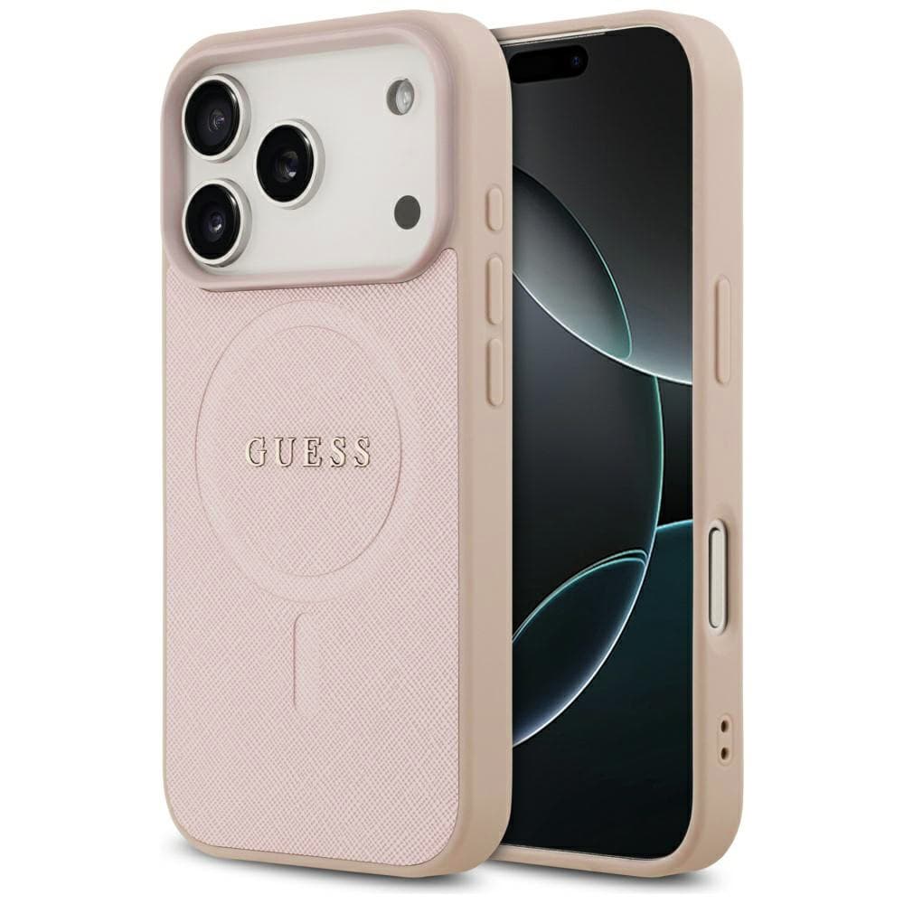Guess Saffiano Classic Logo MagSafe pro iPhone 17 Pro Max růžová - náhled 1