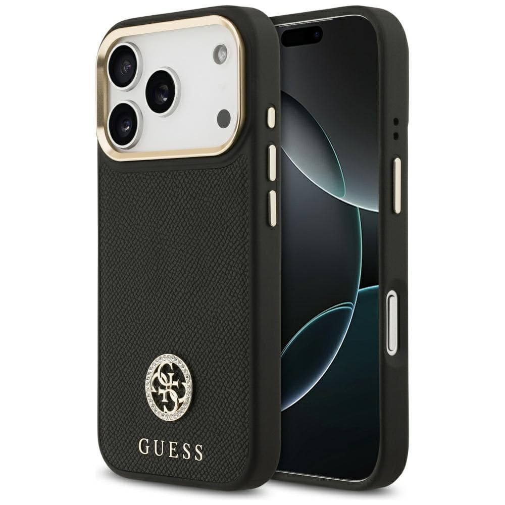 Guess Grained Strass Logo MagSafe pro iPhone 17 Pro černý - náhled 1