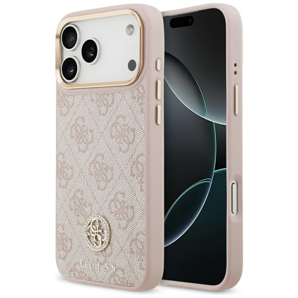 Guess Hardcase 4G Strass Logo MagSafe iPhone 17 Pro růžová - náhled 1