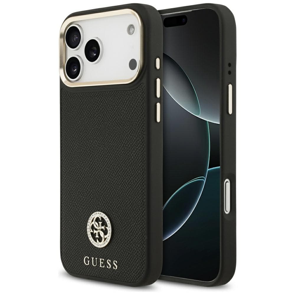 Guess Grained Strass Logo MagSafe pro iPhone 17 Pro Max černá - náhled 1