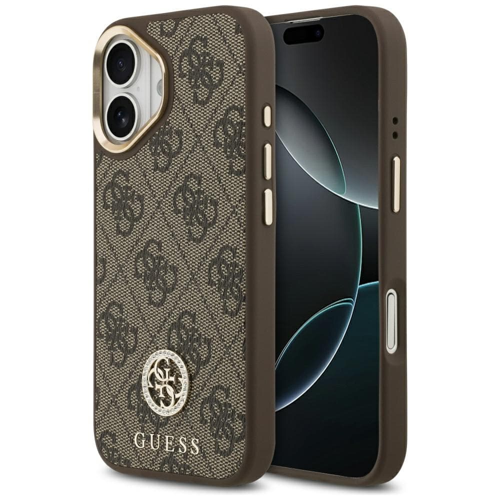 Guess Hardcase 4G Strass Logo MagSafe iPhone 17 Hnědý - náhled 1