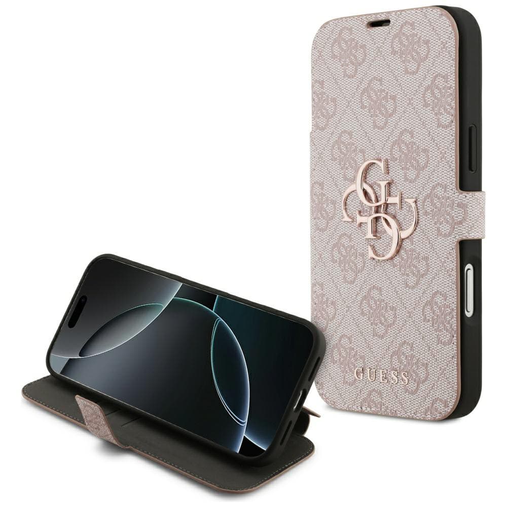 Guess Book 4G Metal Logo pouzdro iPhone 17 Pro Max růžové - náhled 1