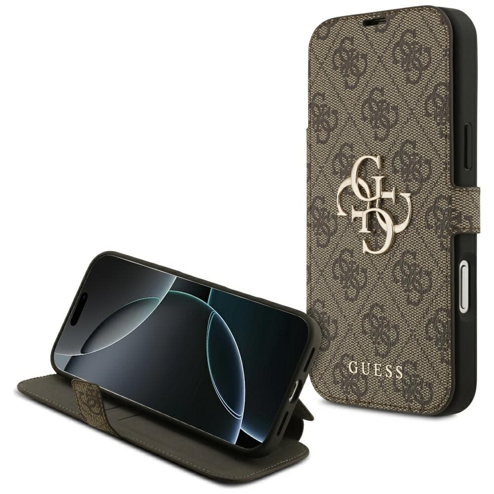 Guess Book 4G Metal Logo pouzdro iPhone 17 Pro Max hnědé - náhled 1