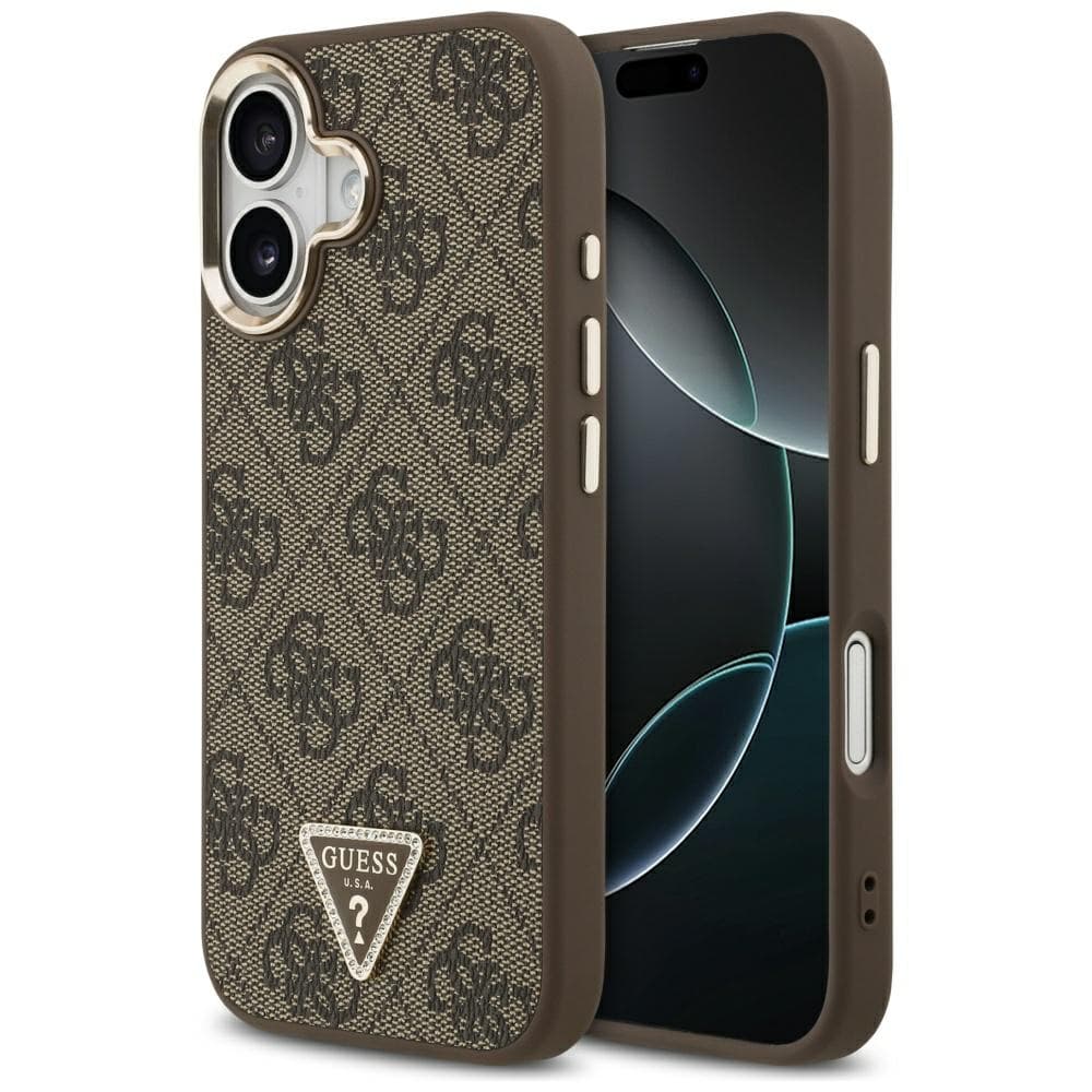 Guess Hardcase 4G Triangle Logo MagSafe iPhone 17 hnědý - náhled 1