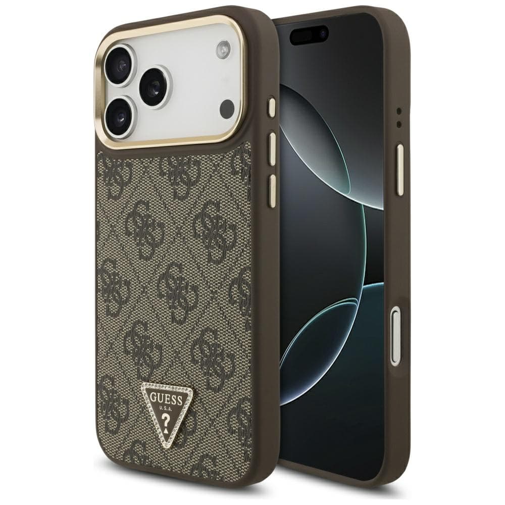 Guess Hardcase 4G Triangle Logo MagSafe iPhone 17 Pro Max hnědý - náhled 1