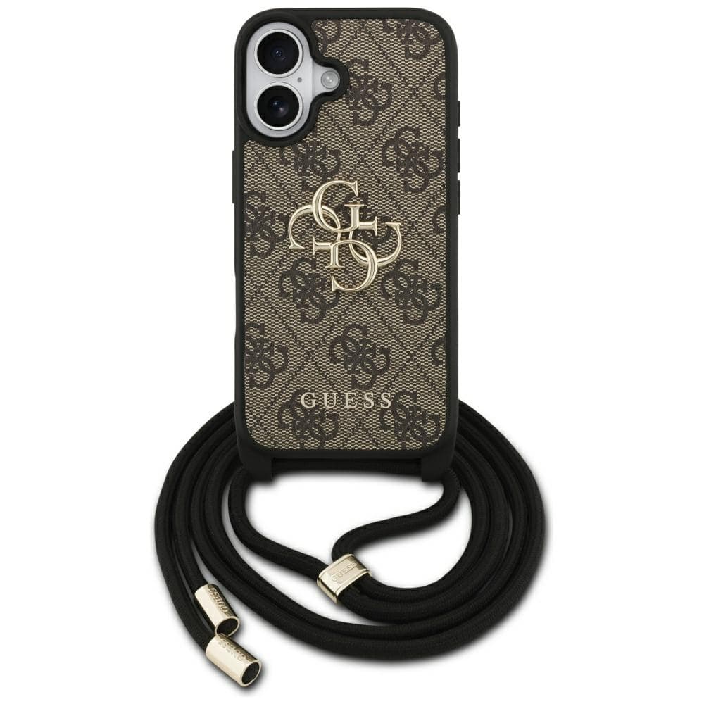Guess Hardcase 4G CBDY Big Logo s popruhem iPhone 17 hnědý - náhled 1