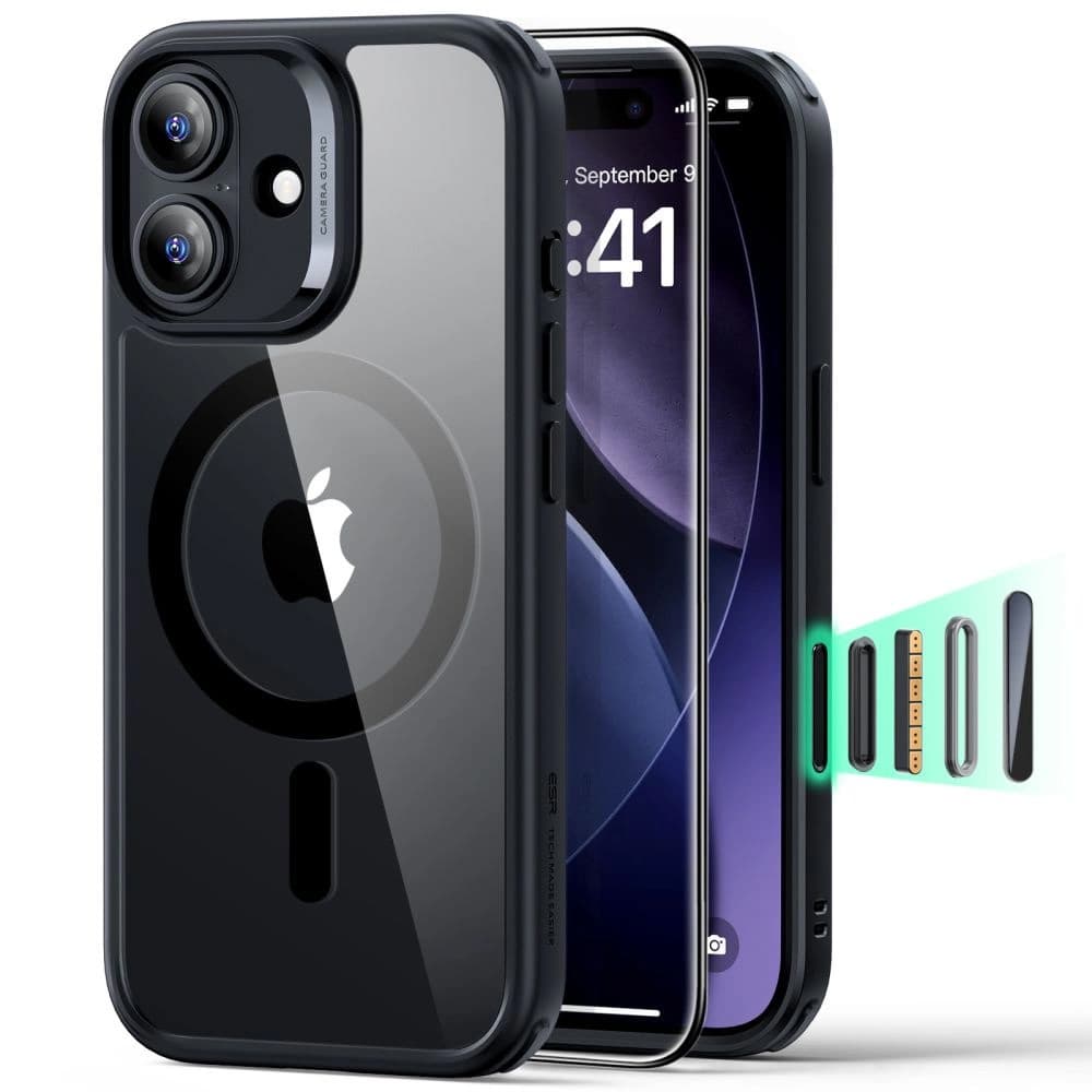 ESR Classic Hybrid HaloLock s ochranným sklem iPhone 17 černá průhledná - náhled 1
