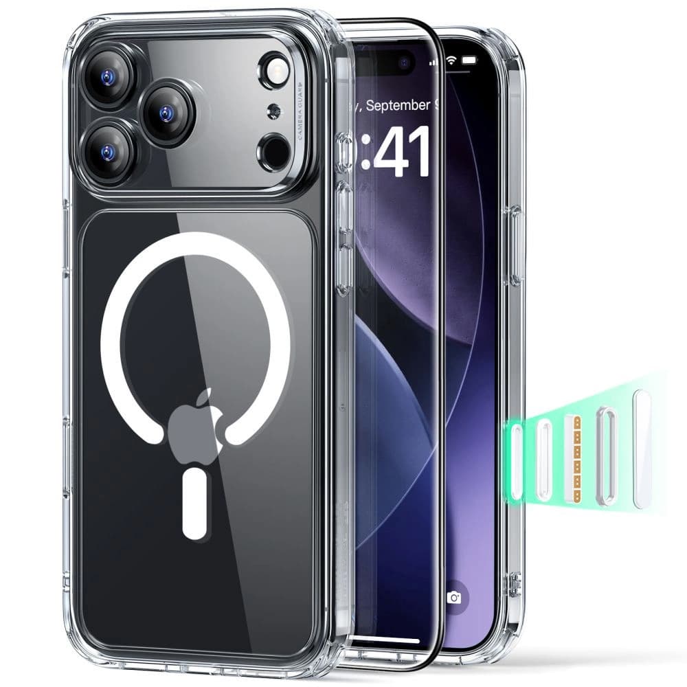 ESR Classic Hybrid HaloLock s ochranou displeje iPhone 17 Pro Max průhledný - náhled 1