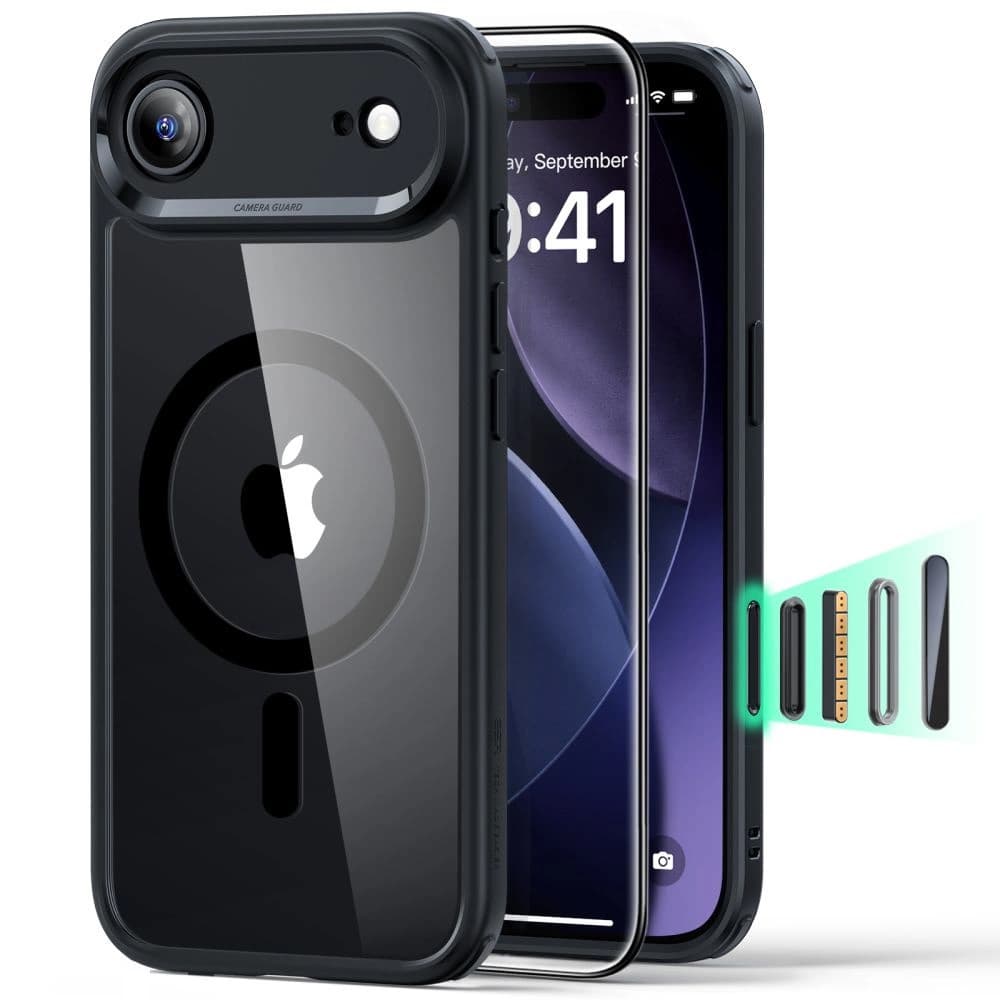 ESR Classic Hybrid HaloLock s ochranným sklem iPhone 17 Air černá průhledná - náhled 1