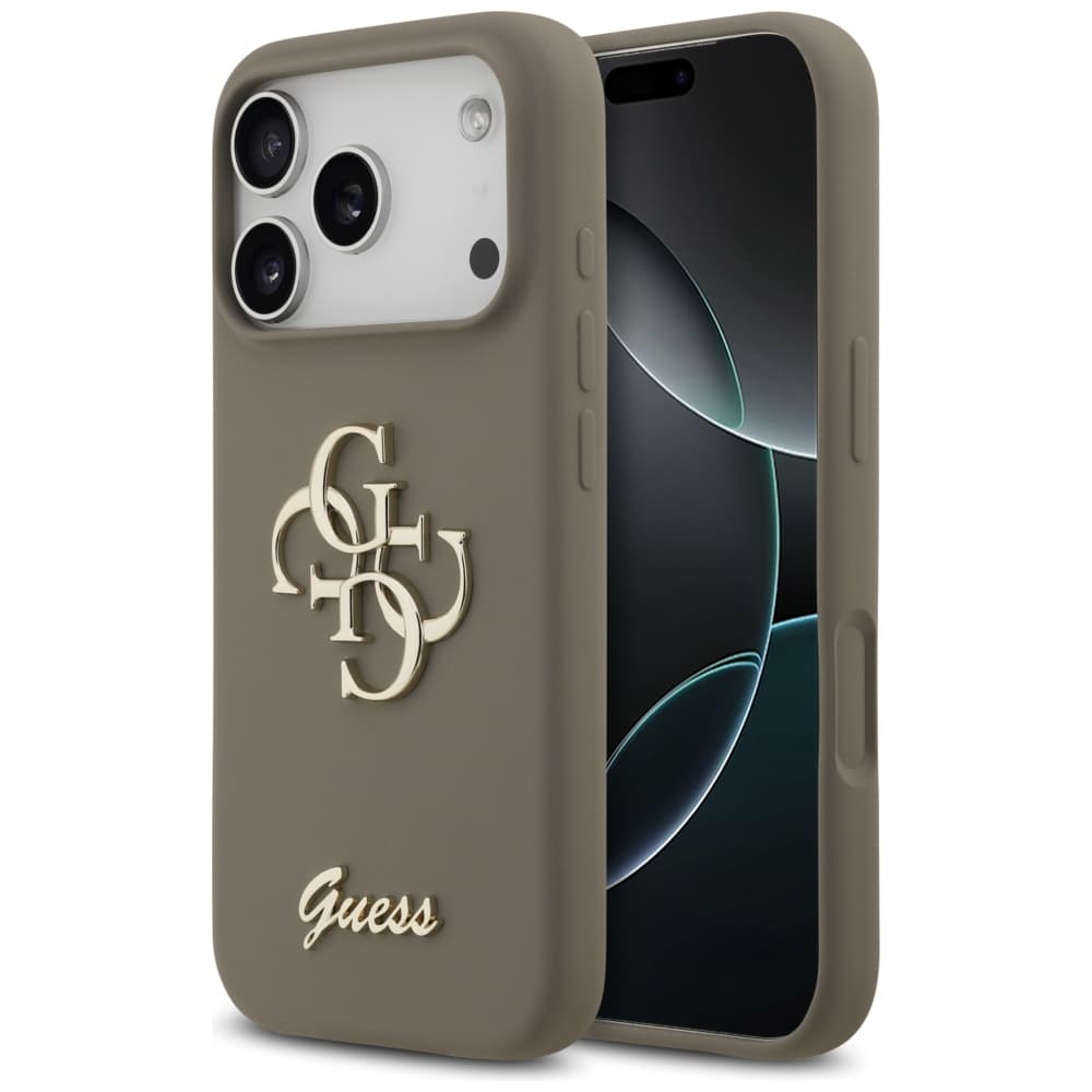 Guess Silicone Big 4G Script GUHCP17LSC4GSMW iPhone 17 Pro hnědý - náhled 1