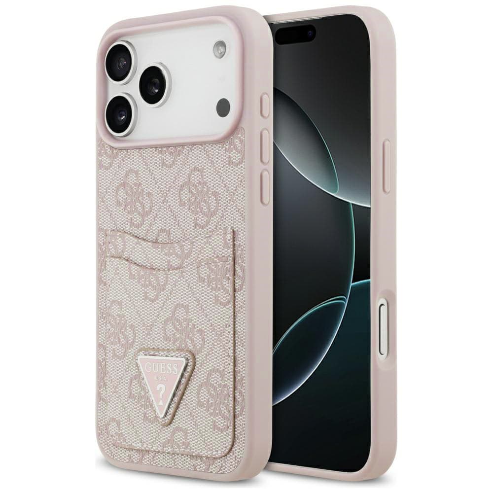 Guess Hardcase 4G Double Card Triangle iPhone 17 Pro Max růžová - náhled 1
