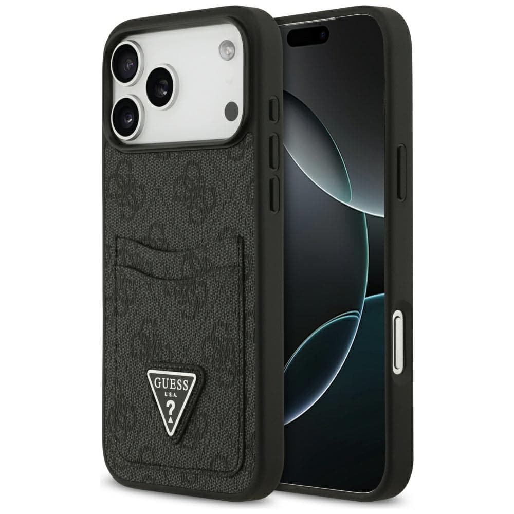 Guess Hardcase 4G Double Card Triangle pro iPhone 17 Pro Max černý - náhled 1