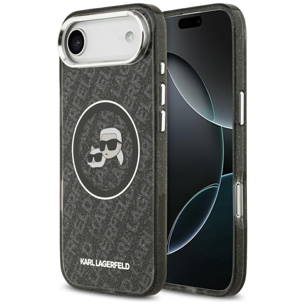 Karl Lagerfeld IML Glitter K&amp;C Heads Logo MagSafe iPhone 17 Air černá - náhled 1