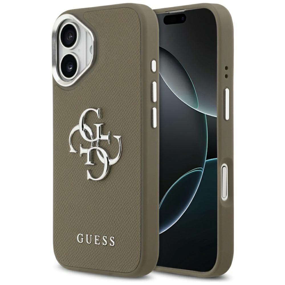 Guess Hardcase Grained Big 4G Classic Logo iPhone 17 Hnědá - náhled 1