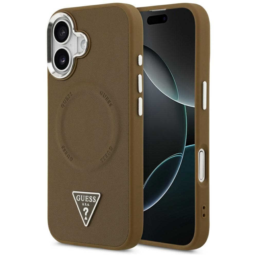 Guess Hardcase Triangle Logo MagSafe iPhone 17 Hnědý - náhled 1