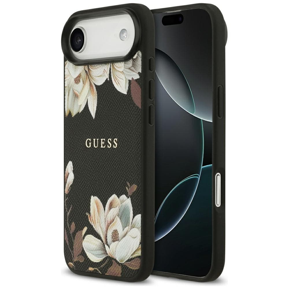 Guess Grained Flowers MagSafe GUHMP17MPGNMPLMK iPhone 17 Air černý - náhled 1