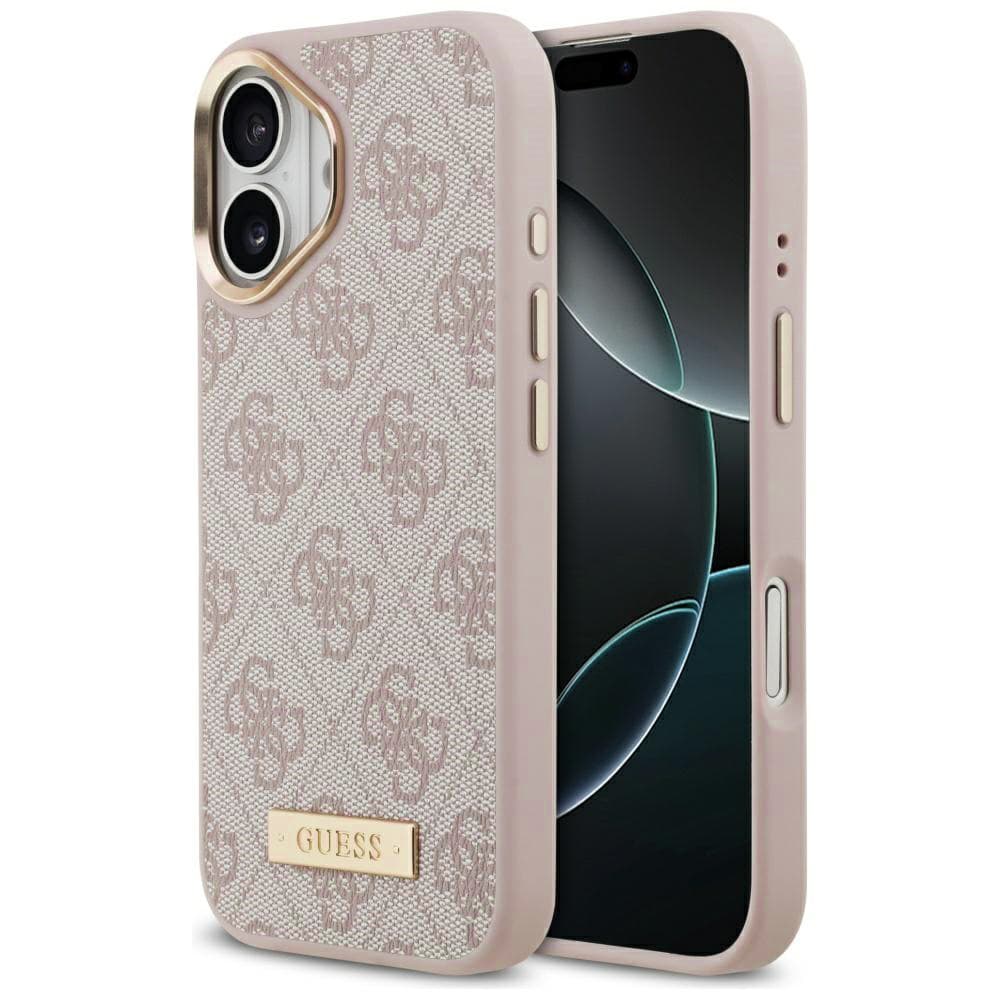 Guess Hardcase 4G Logo Plate MagSafe iPhone 17 Růžová - náhled 1