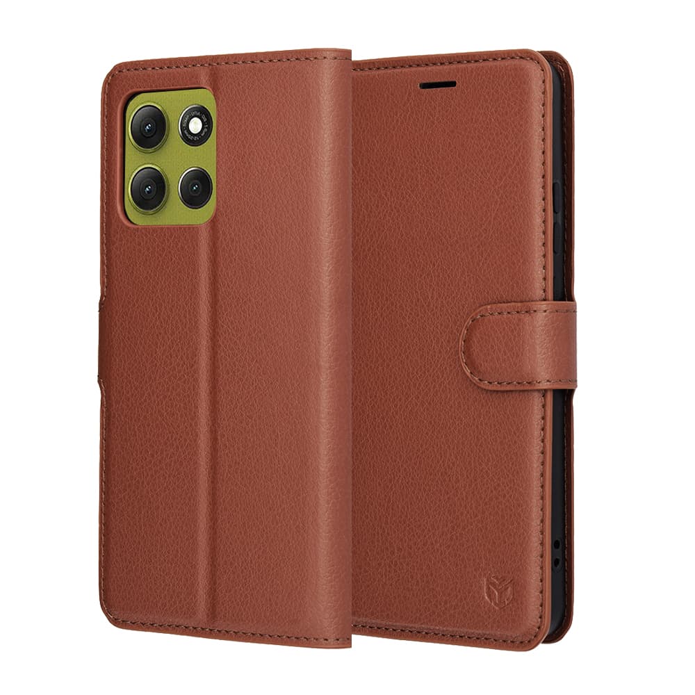 Pouzdro Techsuit Leather Folio pro Motorola Moto G86 hnědé - náhled 1