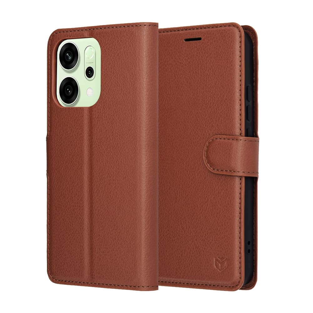 Techsuit kožené pouzdro pro Oppo Reno14 hnědé - náhled 1