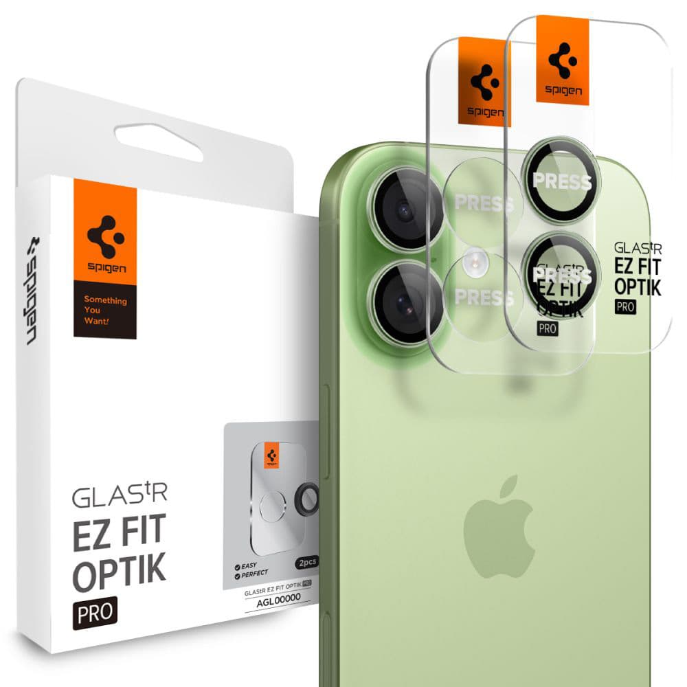 Spigen Optik.tR EZ Fit Pro sklo na kameru (2 ks) iPhone 17/16 Plus/16 zelená - náhled 1
