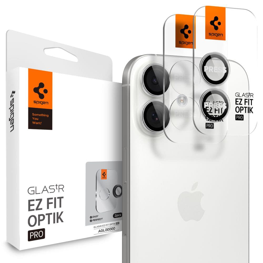 Spigen Optik.tR EZ Fit Pro sklo na kameru (2 ks) iPhone 17/16 Plus/16 stříbrná - náhled 1