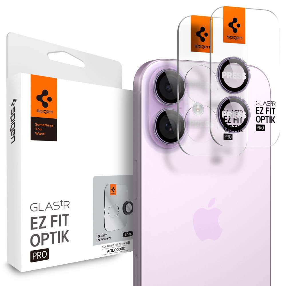 Spigen Optik.tR EZ Fit Pro sklo na kameru (2 ks) iPhone 17/16 Plus/16 fialová - náhled 1