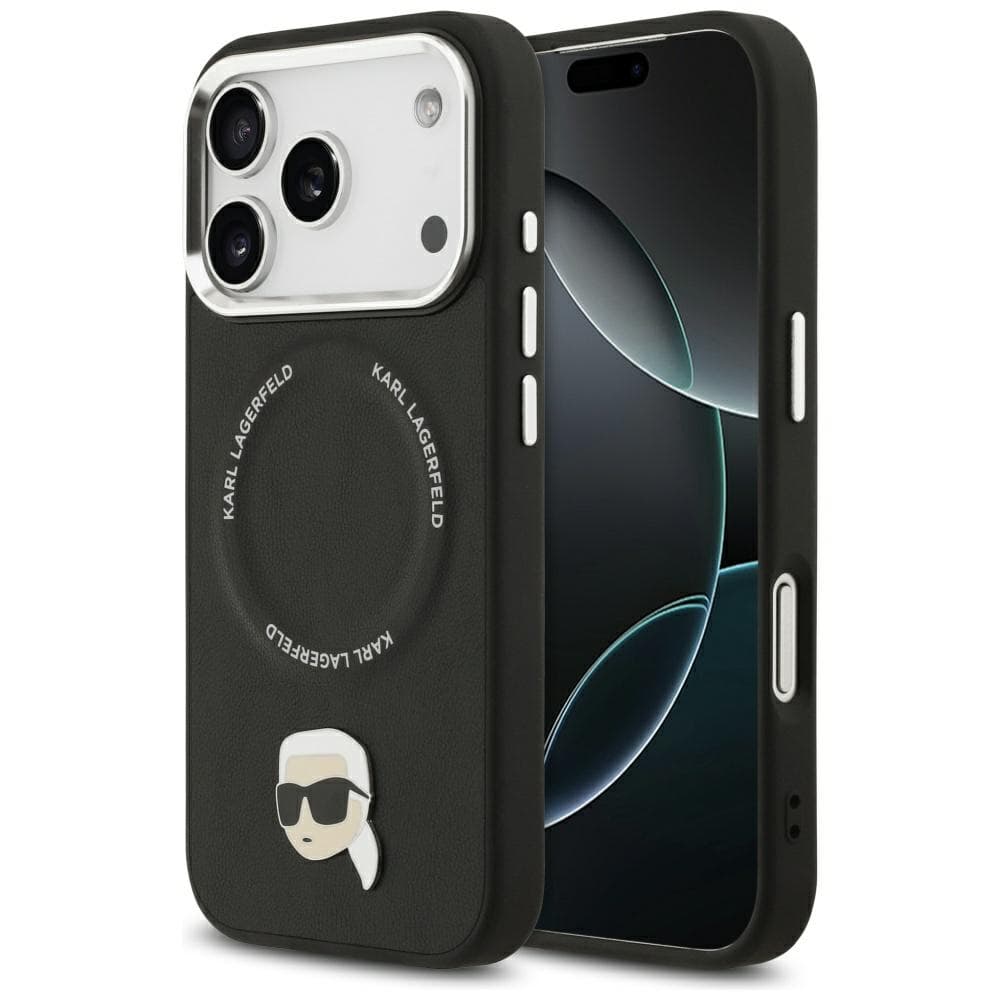 Karl Lagerfeld Leather Karl Pin MagSafe iPhone 17 Pro černá - náhled 1