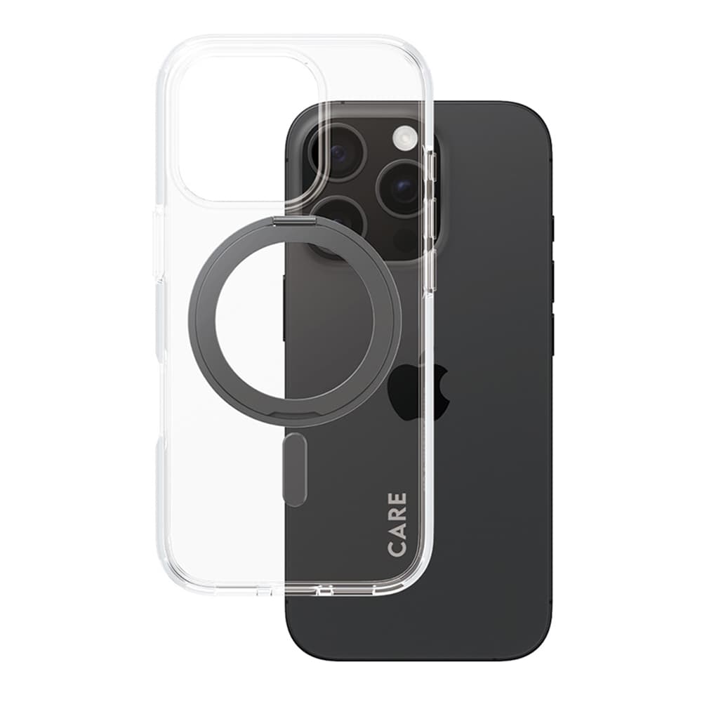 PanzerGlass® CARE Black Kickstand &amp; MagSafe pro iPhone 16 Pro průhledný - náhled 1