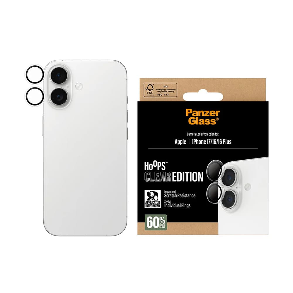 PanzerGlass® Hoops® ochrana čočky fotoaparátu iPhone 17/16/16 Plus průhledná - náhled 1