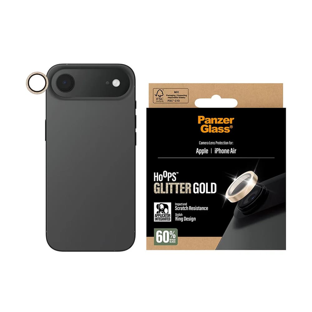 PanzerGlass® Hoops® ochrana čočky fotoaparátu iPhone 17 Air třpytivě zlatá - náhled 1