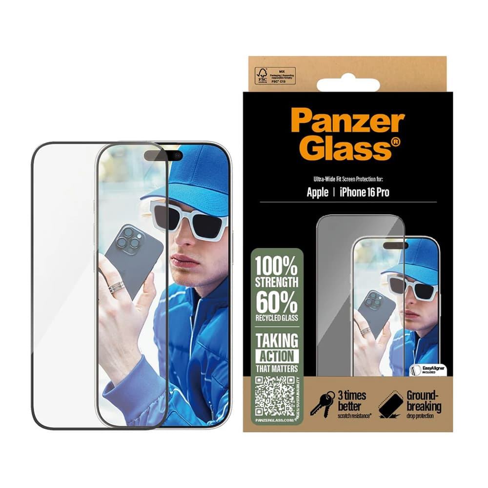 PanzerGlass Ultra-Wide Fit ochranné sklo iPhone 16 Plus iPhone 15 Plus černé - náhled 1