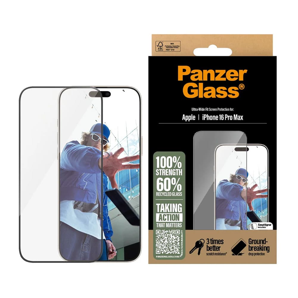 PanzerGlass Ultra-Wide Fit ochranné sklo iPhone 16 Pro Max černé - náhled 1