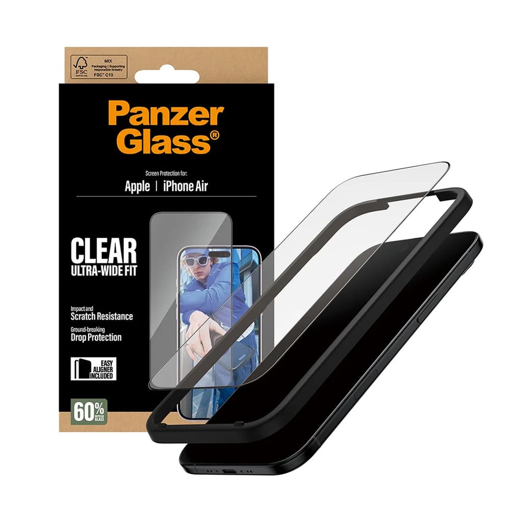 PanzerGlass® Ultra-Wide Fit ochranné sklo s EasyAlignerem iPhone 17 Air černé - náhled 1