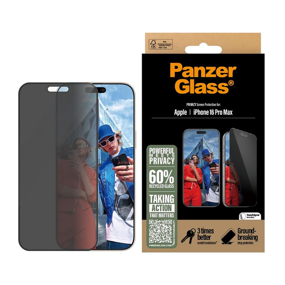PanzerGlass Ultra-Wide Fit Privacy Screen Protector s EasyAlignerem iPhone 16 Pro Max černý - náhled 1