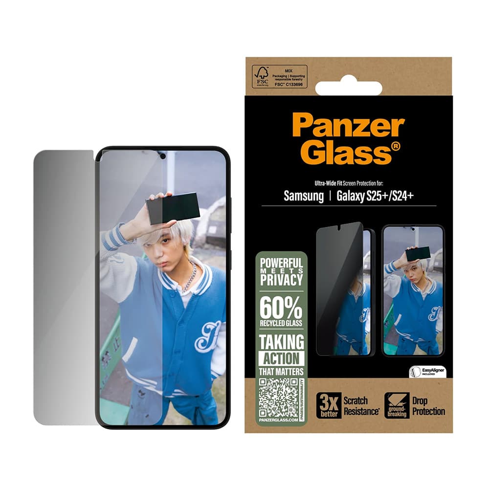 PanzerGlass® Ultra-Wide Fit Privacy ochranné sklo Samsung Galaxy S25 Plus S24 Plus čiré - náhled 1