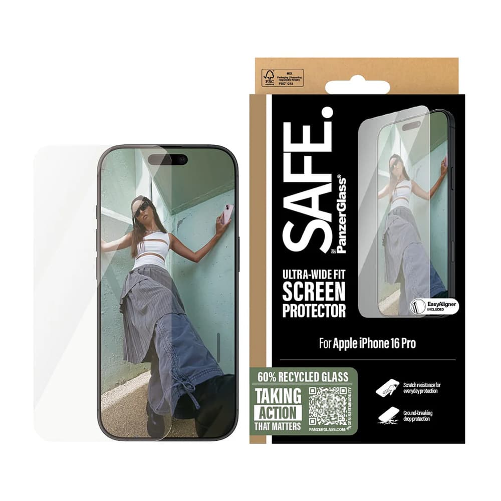 PanzerGlass® SAFE Ultra-Wide Fit ochranné sklo iPhone 16 Pro čiré - náhled 1