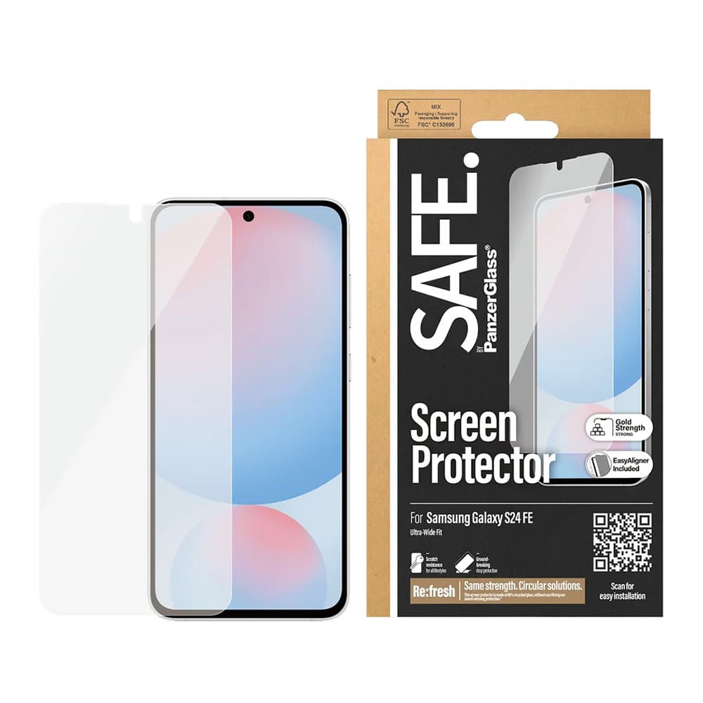 PanzerGlass SAFE Ultra-Wide Fit ochranné sklo s aplikátorem Samsung Galaxy S24 FE čiré - náhled 1