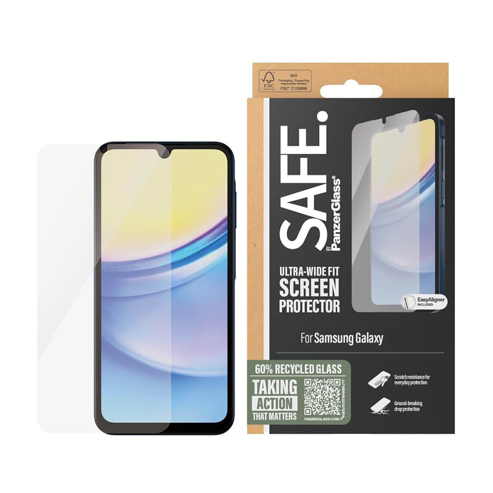 PanzerGlass® SAFE Ultra-Wide Fit ochranné sklo Samsung Galaxy A16 4G/A16 5G čiré - náhled 1