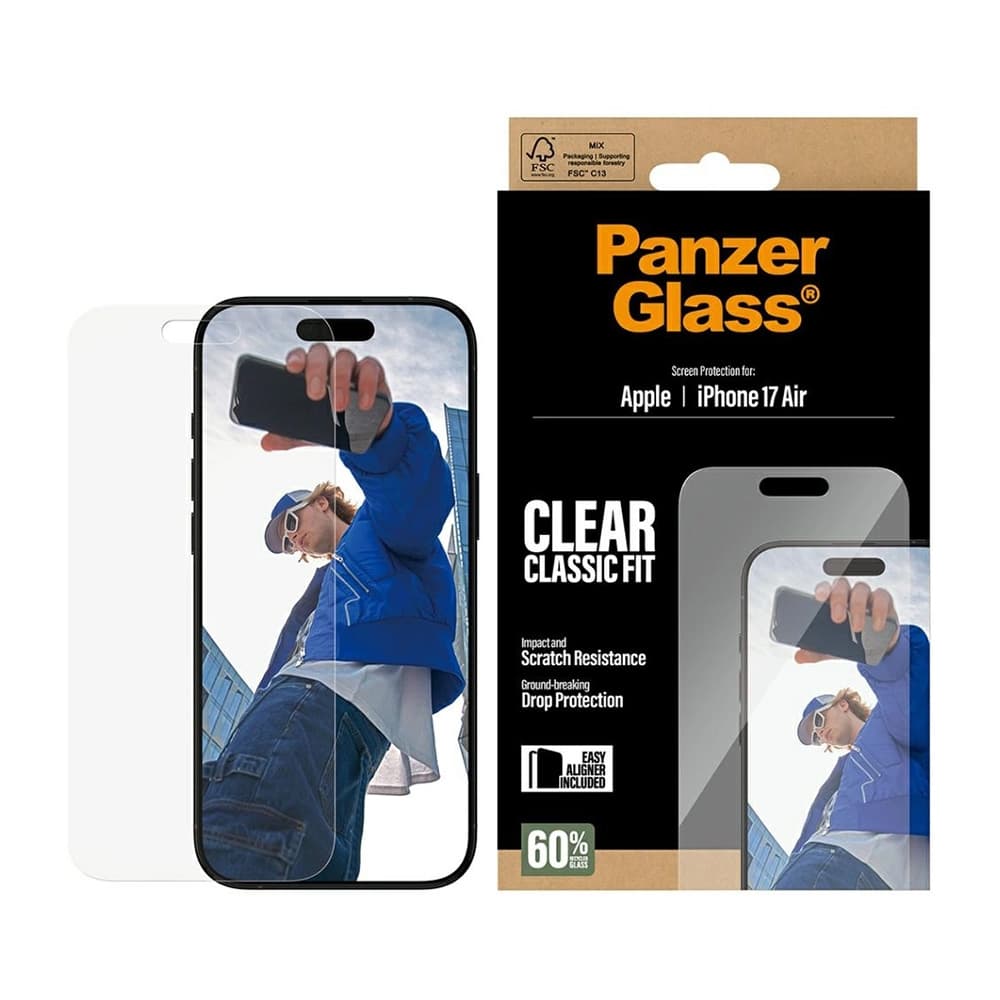 PanzerGlass® Classic Fit ochranné sklo s EasyAlignerem iPhone 17 Air čiré - náhled 1