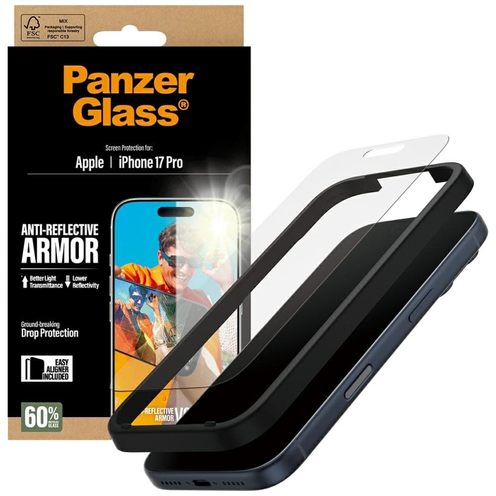 PanzerGlass® Anti-Reflective Armor ochranné sklo s EasyAlignerem iPhone 17 Pro matné průhledné - náhled 1