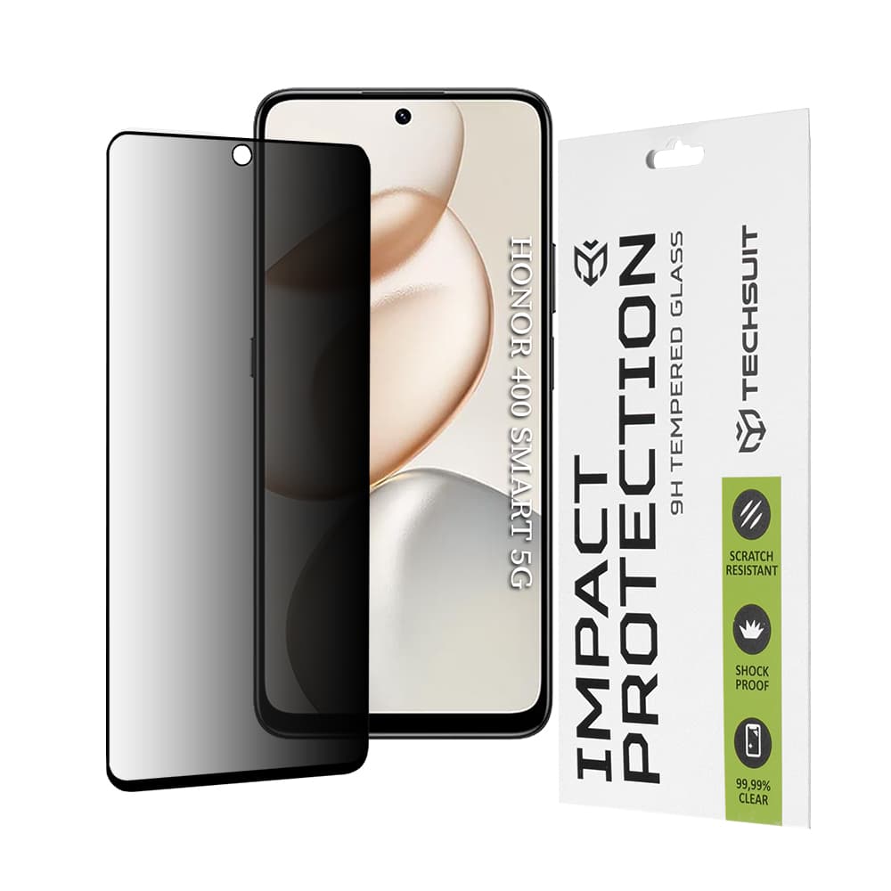 Ochranné sklo Techsuit 111D Privacy Full Glue pro Honor 400 Smart 5G / 400 Smart 4G / 200 Smart / 90 Smart / X7d 4G / X7b 4G / X7b 5G / X7c - černá