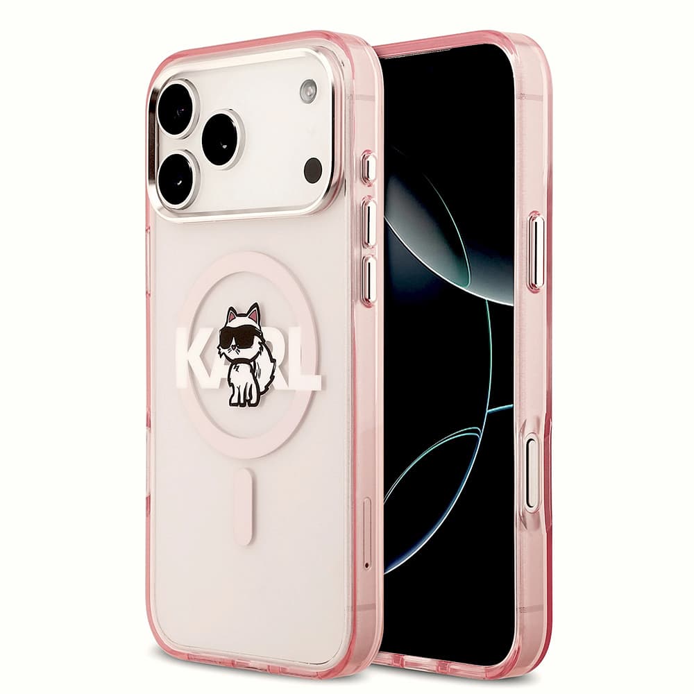 Karl Lagerfeld IML Choupette Sketch Logo MagSafe iPhone 17 Pro Max růžová - náhled 1