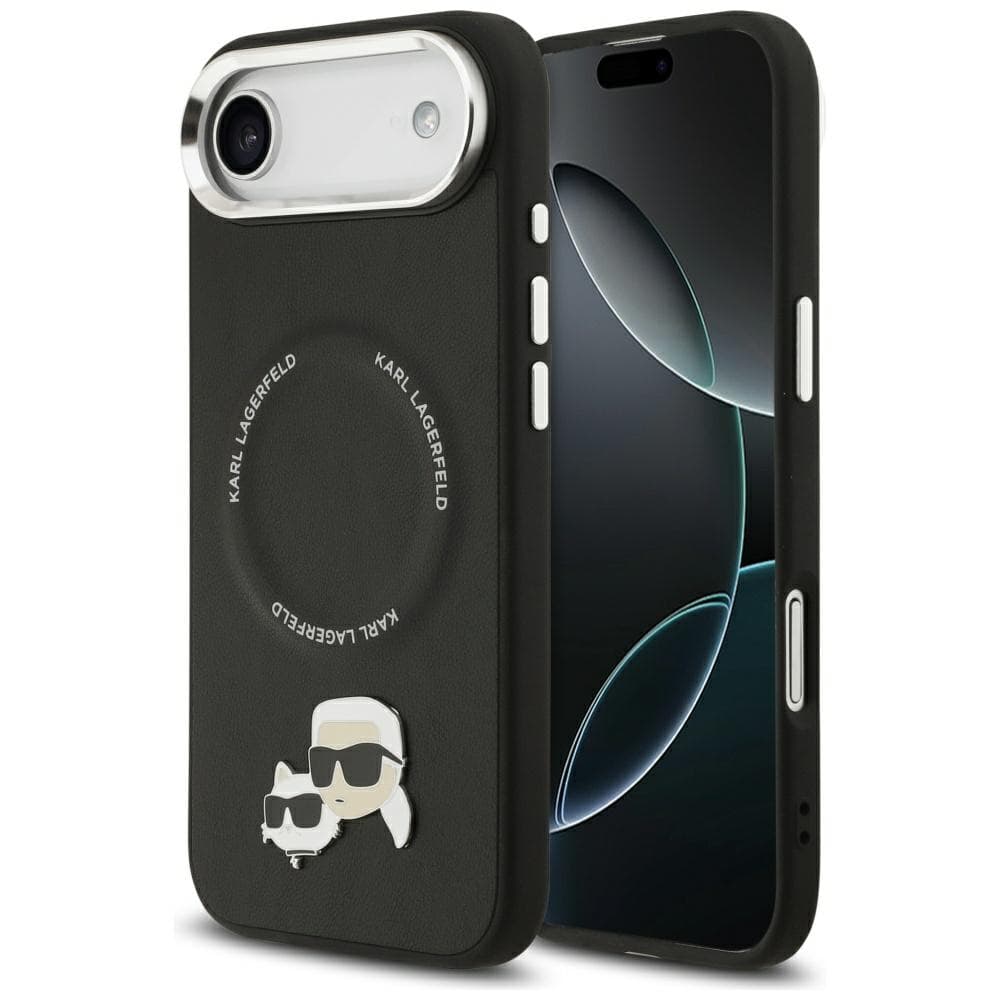 Karl Lagerfeld Leather Karl &amp; Choupette Pins MagSafe iPhone 17 Air černá - náhled 1