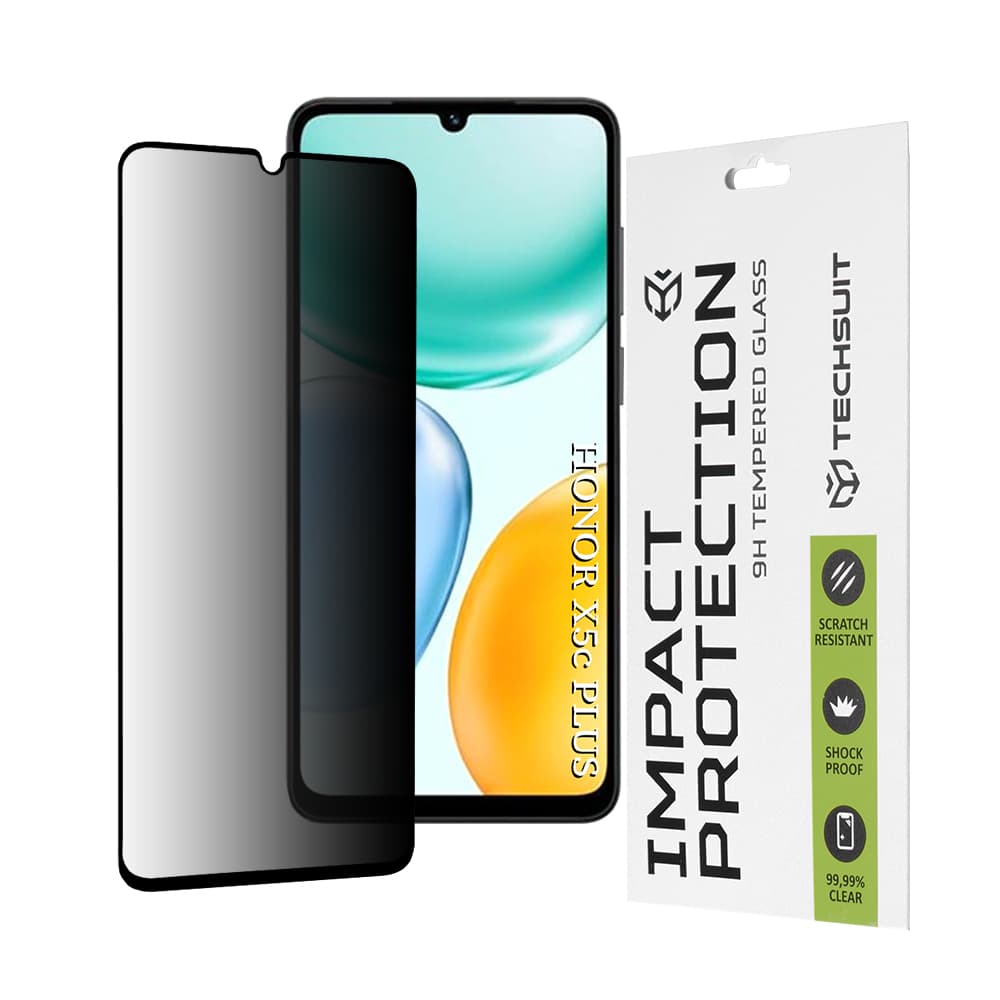 Ochranné sklo Techsuit 111D Privacy Full Glue pro Honor X5c Plus černé