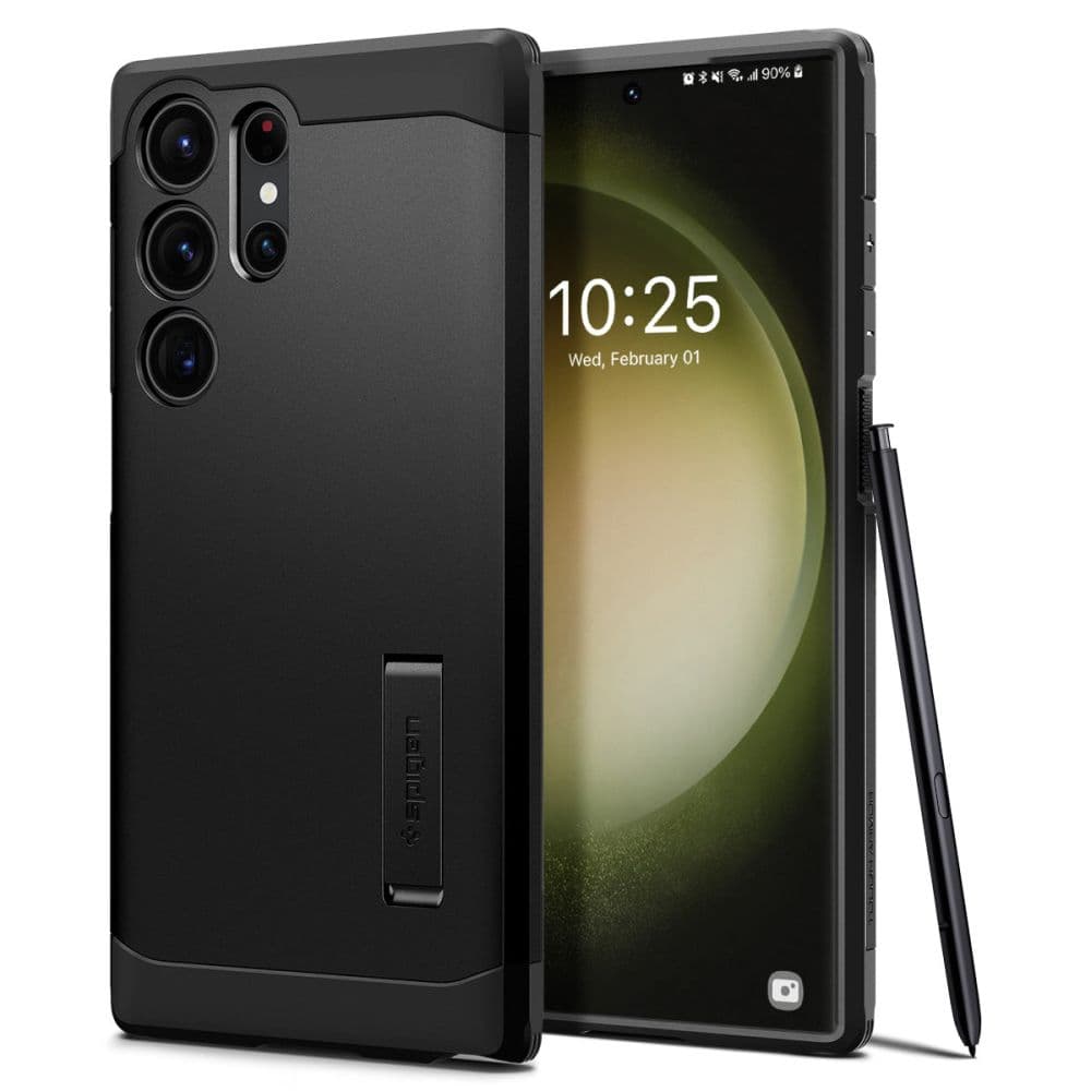 Pouzdro Spigen Tough Armor pro Samsung Galaxy S23 Ultra černé - náhled 1