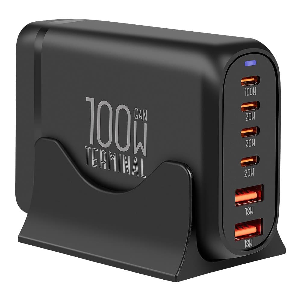 Stolní nabíječka OBAL:ME Terminal GaN 4C2A 100W Black - náhled 1