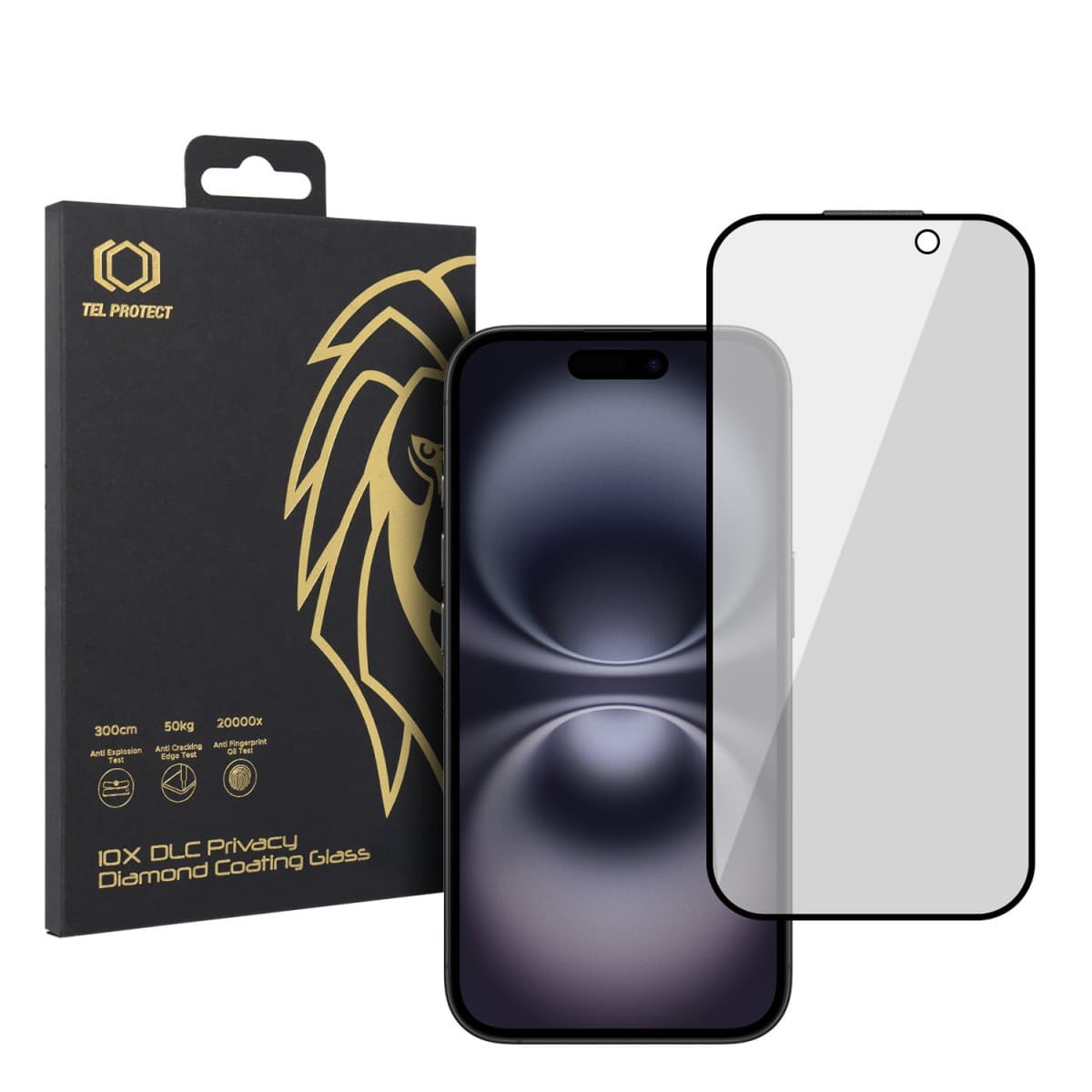 Tvrzené sklo Tel Protect 10X Privacy DLC Diamond Coating pro iPhone 16 - náhled 1
